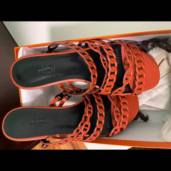 Hermes Shoes - Hermes Nude Nappa Leather Sandal